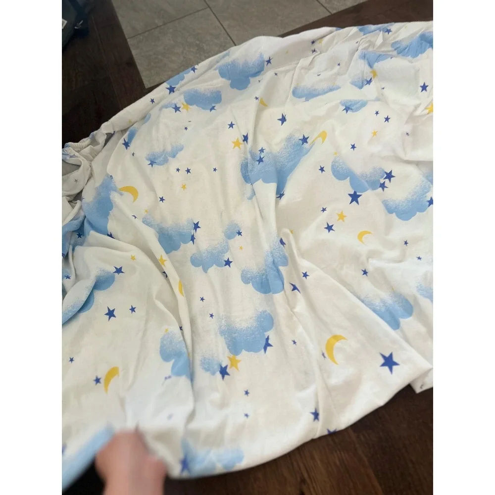Vintage Celestial Cloud Moon Star Sheet Set 3 piece Full y2k flannel nostalgic
